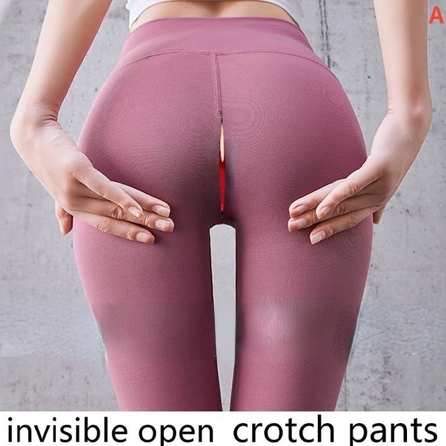 Invisible Zipper Open Crotch Tight Leggings Yoga Pants Plus Size