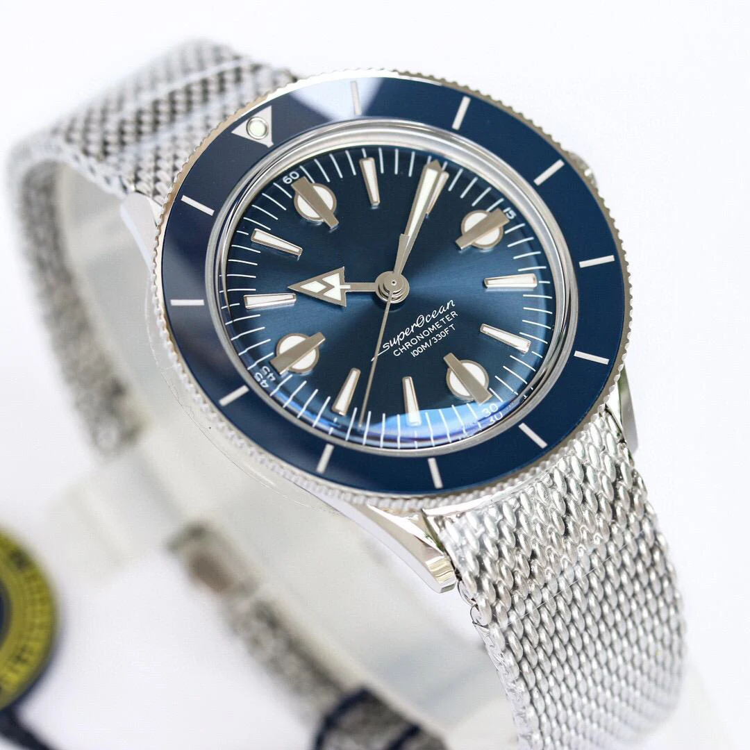 

SHXI Men's watches Oein BR-Superocean Vintage diver's watch Polished stainless steel case diameter 42mm
