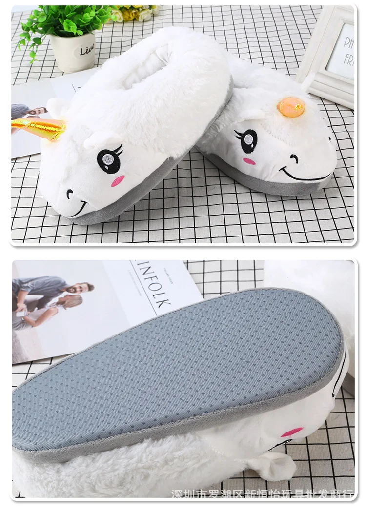 Unicorn Slippers House Shoes Women Cute Funny Slippers Girls Winter Shoes Classic Ladies Chanclas Mujer