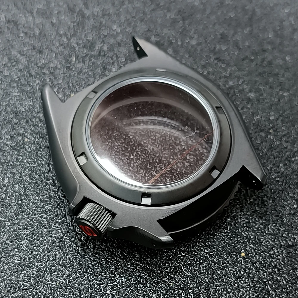 High-Quality 42mm Men's Steel Black Watch Case with Sapphire Glass and 22mm Band