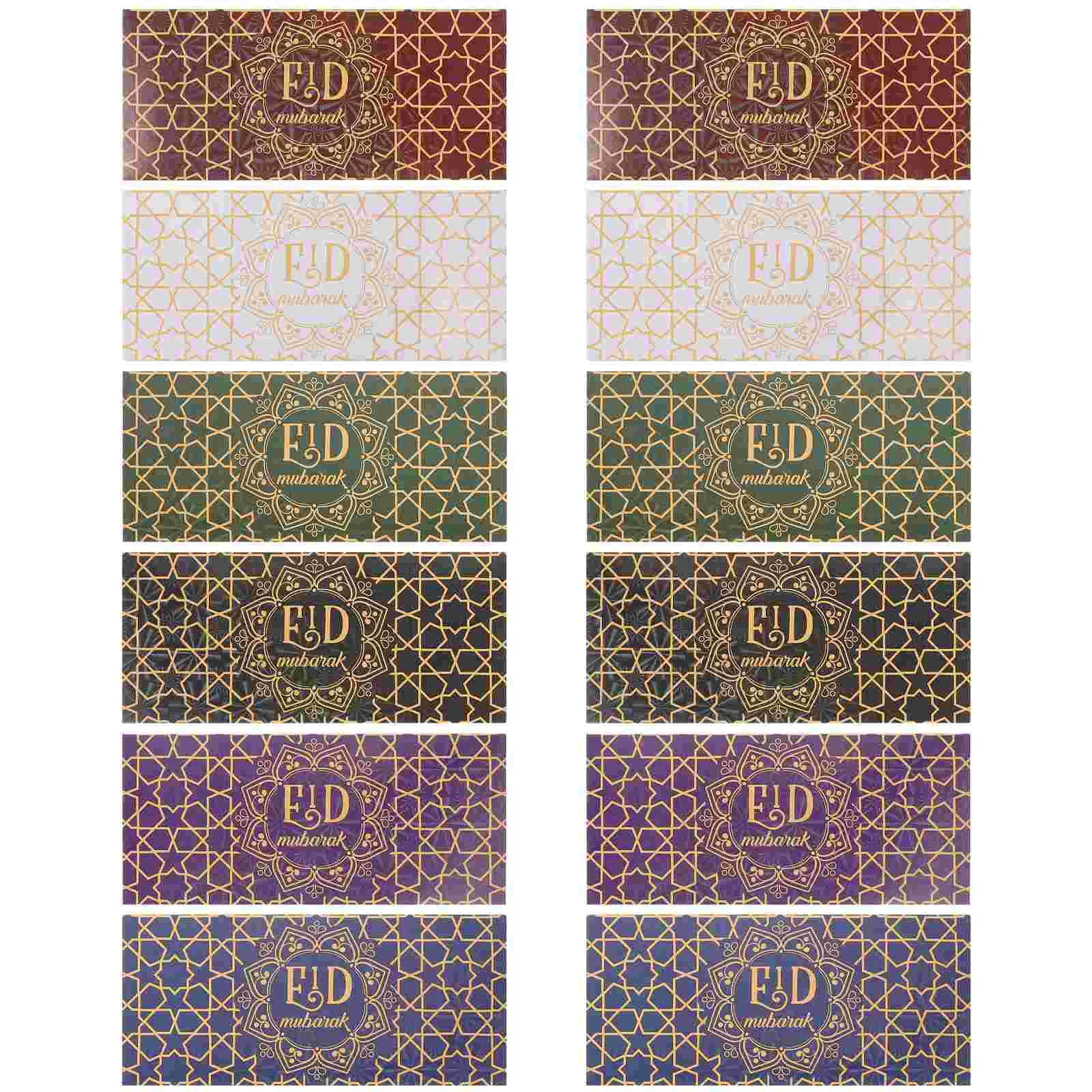 Red Envelope Bag Paper Blessing Envelopes Eid Cards Envelopes Party Bag Filler Bills Receipt 12 Pcs