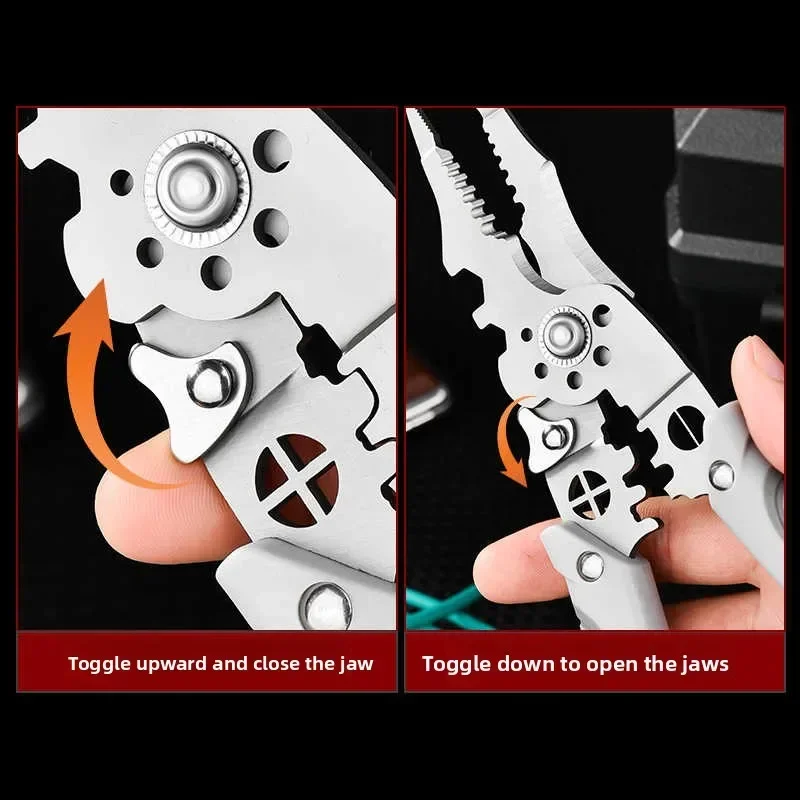 Electrician Pliers, Professional Wire Stripping and Crimping Tool, Multi-Function Hand Tool for Cable, Wiring, Must Have DIY