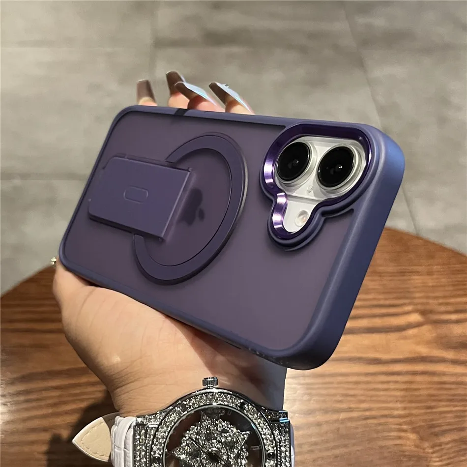 Luxury Magnetic Folding Stand with Matte Translucent Back Cover
