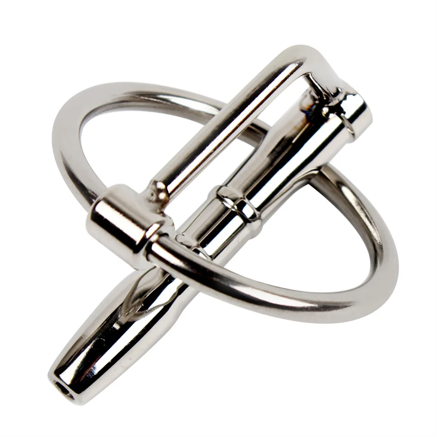 Stainless Steel Penis Plug With Glans Ring Hollow Urethral Catheters Dilators Rod Chastity Device Urethral Plug Sex Toys For Men