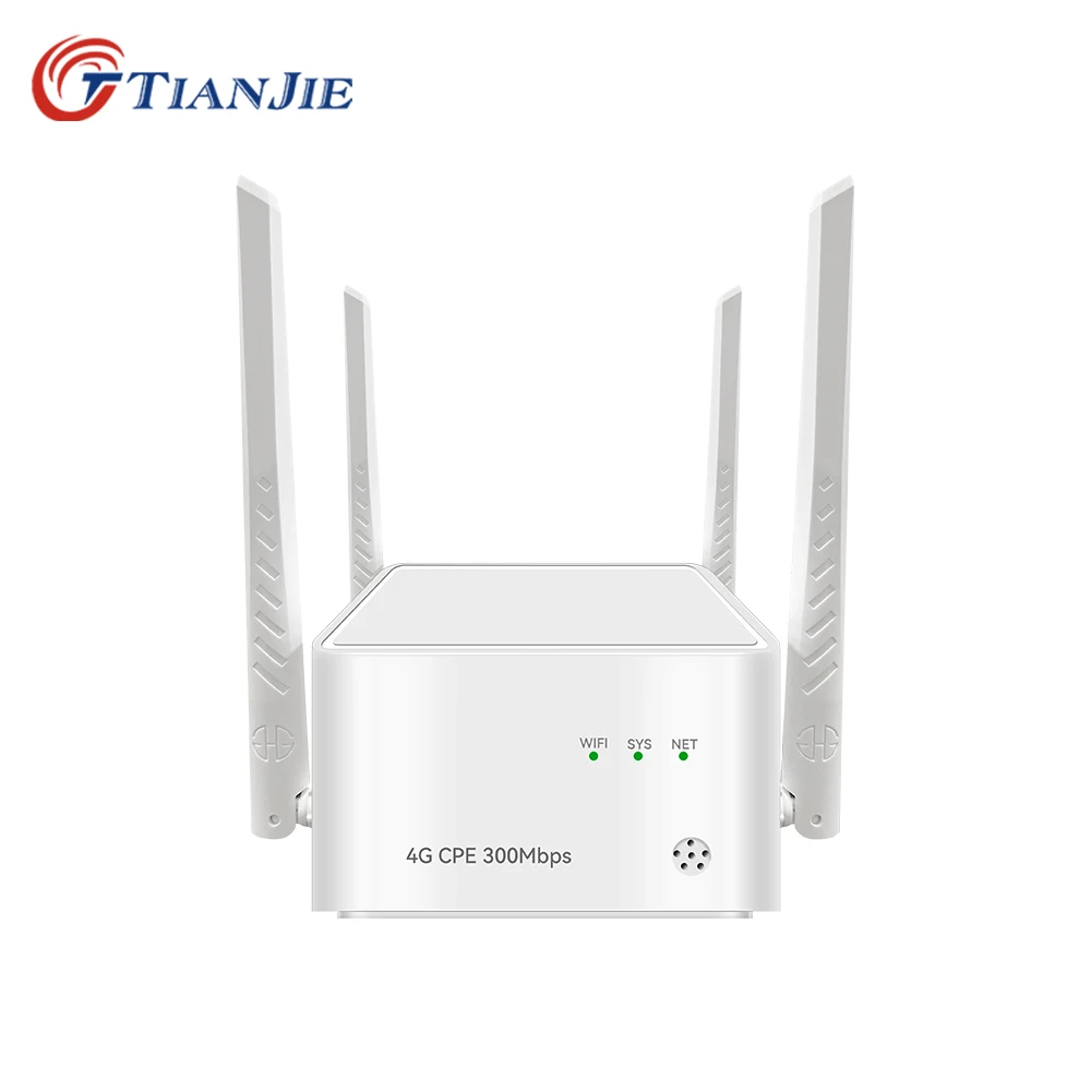 300Mbps 4G Wifi Router Sim Card Modem Wireless Outdoor Lte Wi-Fi Bridge 5Dbi 4 Antenne Esterne Networking Router Wan/Lan