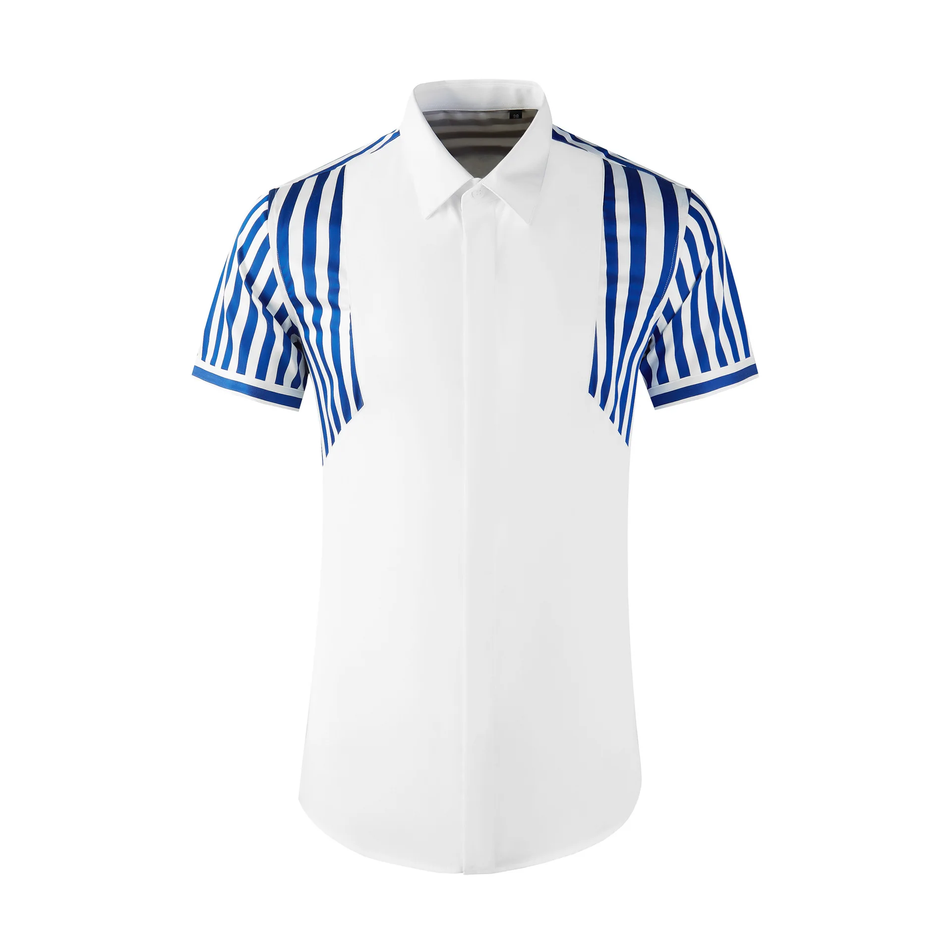 Camiseta de manga corta a rayas para hombre, Camisa ajustada, top guapo, Verano