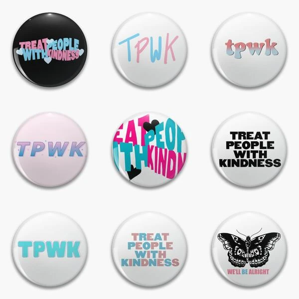 And Blue Tpwk Treat People With Kindness Soft Button Pin Customizable Hat  Gift Clothes Badge Funny Cartoon Lapel Pin Creative - AliExpress