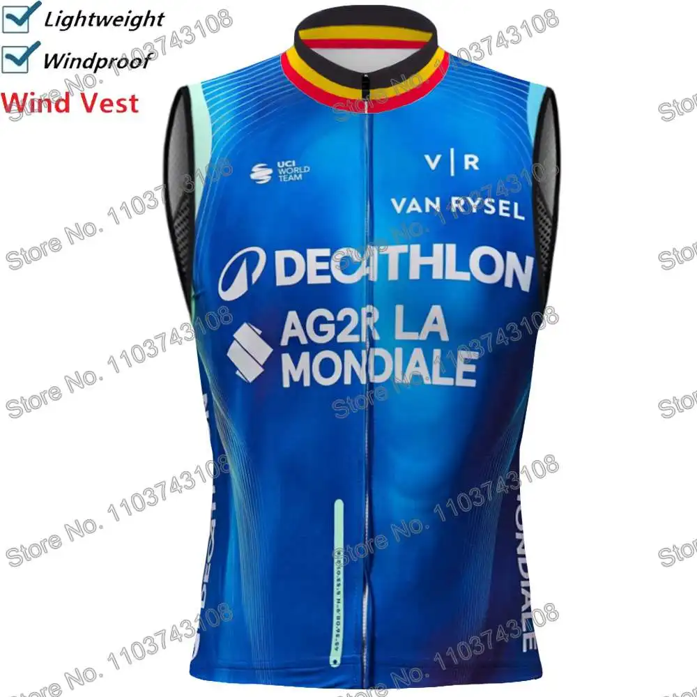 AG2R Team Cycling Vest Windbreaker Pro Race Men Wind Vest Summer Road Bike Jersey Sleeveless MTB Bicycle Jacket Sportswear