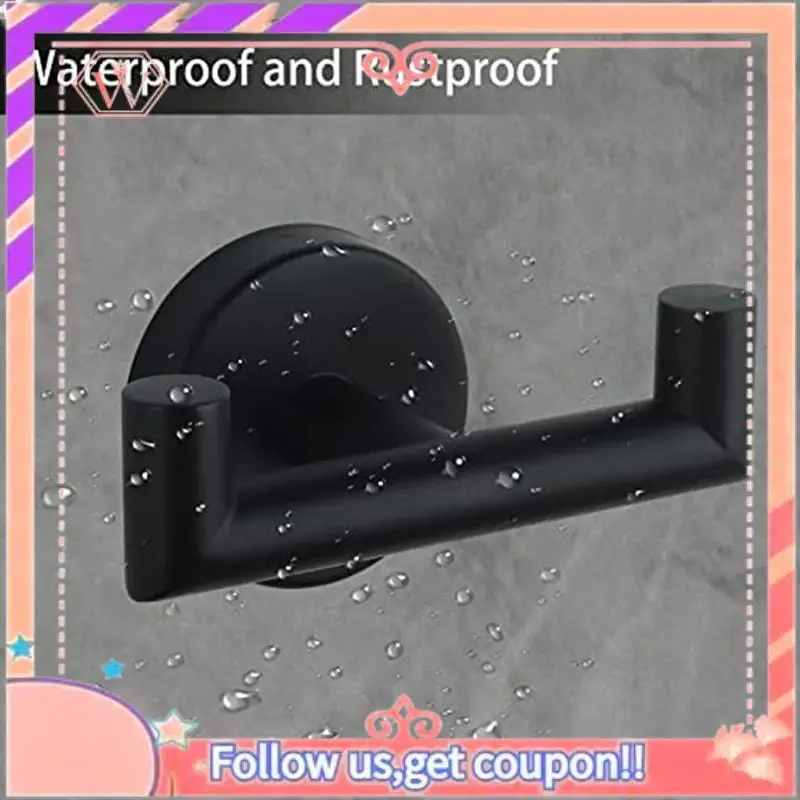 Upgraded Double Towel Hooks For Bathroom Black Wall Mount Robe Hook Double Towel Hook Holder For Kitchen Bathroom