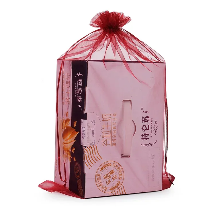 50 stücke 35x50cm Kordel zug Organza Taschen große Einkaufstaschen Weihnachten Halloween Hochzeit Geburtstags feier Süßigkeiten Geschenk boxen Taschen – Detail 6