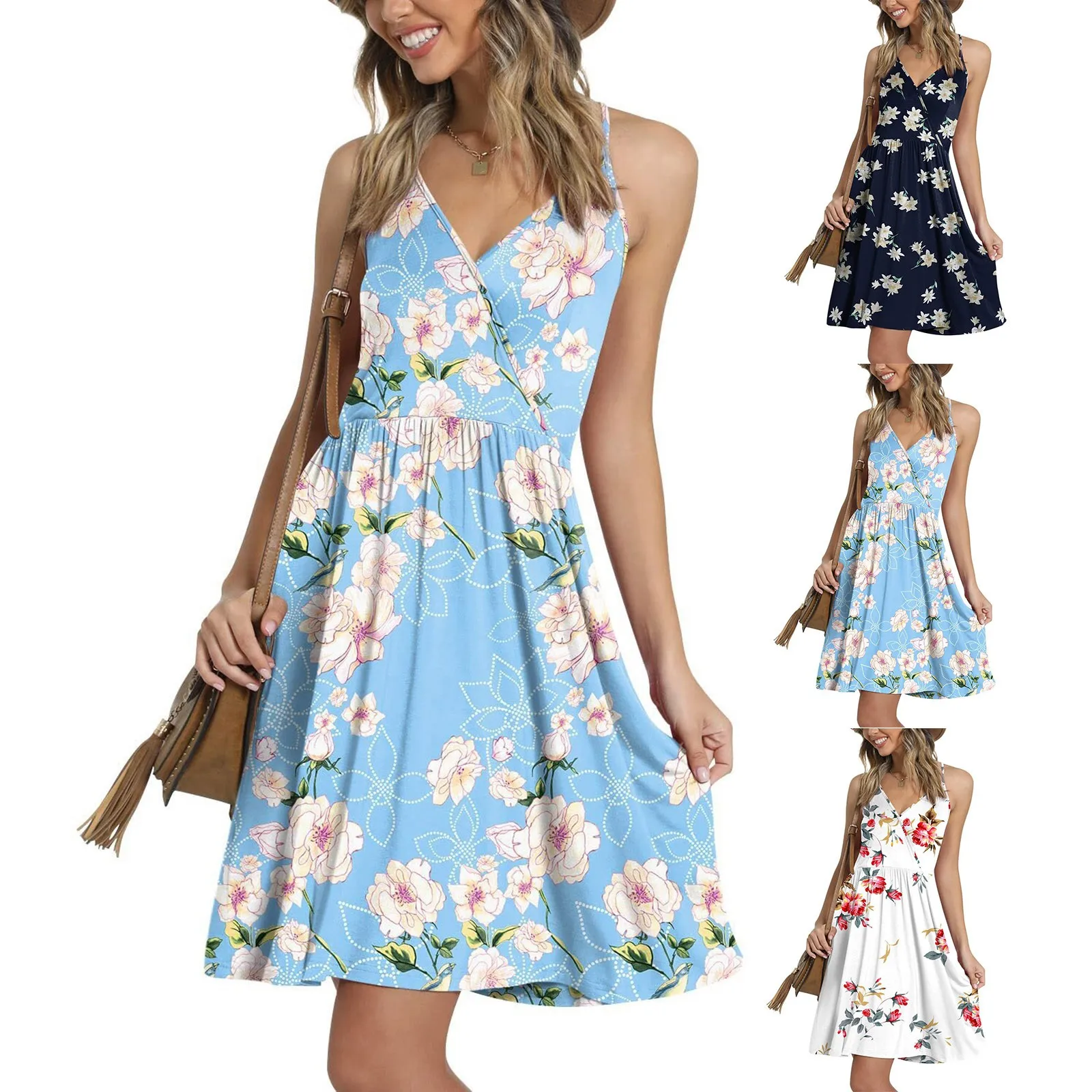 Spot Summer Casual Women'S Fashion Printed Strap Dress main image 1
