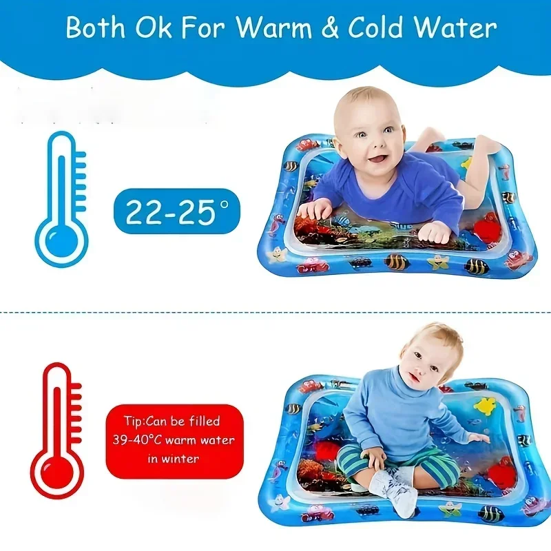 Infinno Inflatable Tummy Time Mat Premium Baby Play Mat for Developing Baby learning to crawl toys Sensory Skills