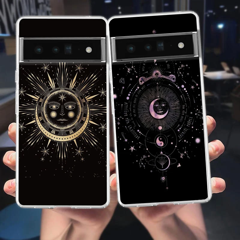 Hexen Mond Tarot Mystery Totem Handy hülle Abdeckung für Google Pixel 8 7 6 5 4 4xl TPU 7a 6a 5a 4a 3a 3axlpro 5g transparente Hülle
