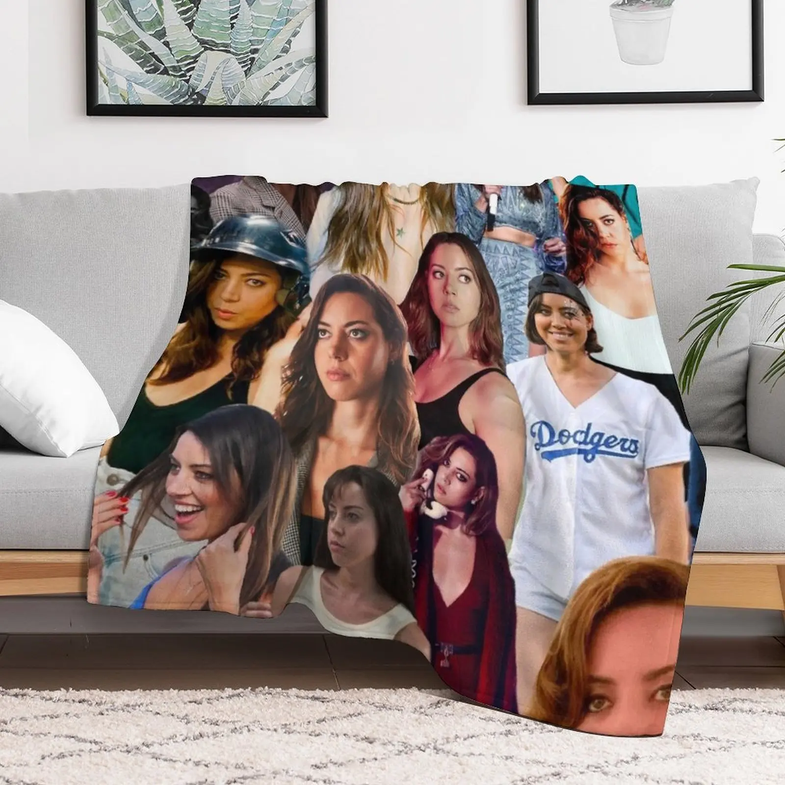 Aubrey Plaza collage Throw Blanket Sofas Sleeping Bag Kid'S Blankets 2