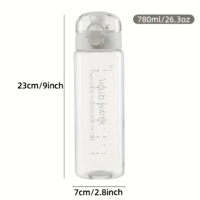 780ml/26oz BPA-Free Plastic Water Bottle, Leak-Proof & Fall-Proof, Transparent Large Capacity, Portable for Outdoor Travel 6