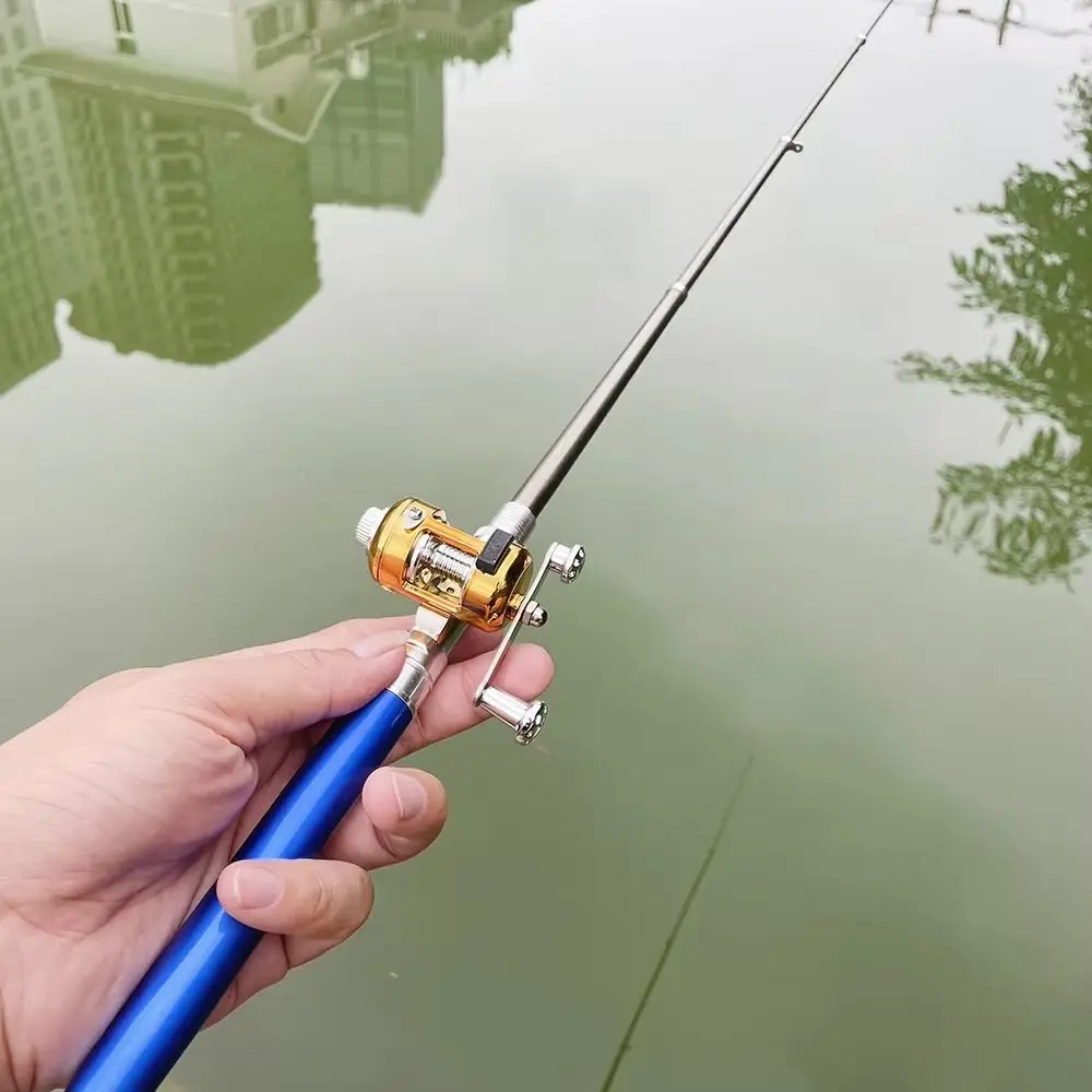 Portable Pen Style Fishing Rod Spinning Ultra Short Mini Fishing Pole Convenient Hard Fishing Hand Pole River Pond