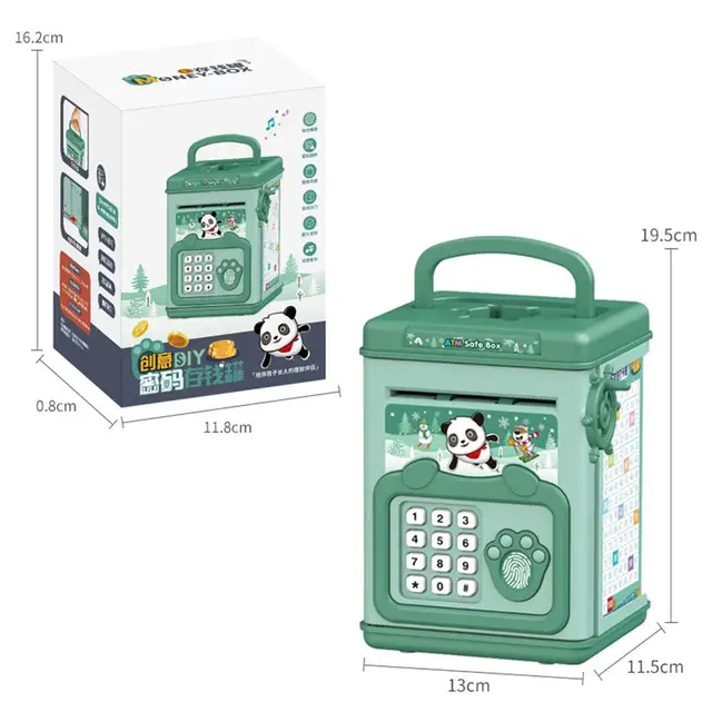 Creative Electronic Coin Boxes Kids Money Bank Mini Atm Cash Safe Saving Box Machine Birthday Party Gifts Toy for Kids Baby Girl 6