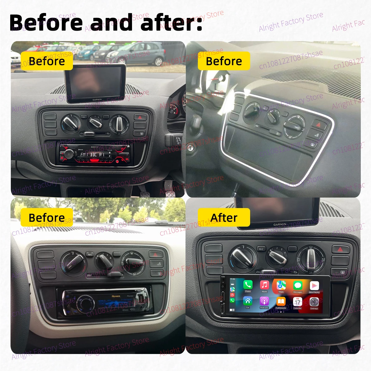 CarPlay Display for VW Up!/Cross Up!/e-Up!(2011-2016 2017-2019