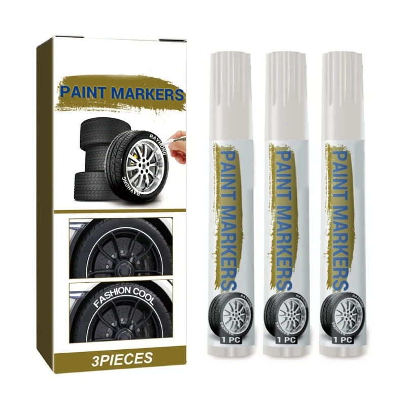 

3Pieces White Tire Paint Pen White Paint Pens Waterproof Tire Pen For Car Tire Lettering