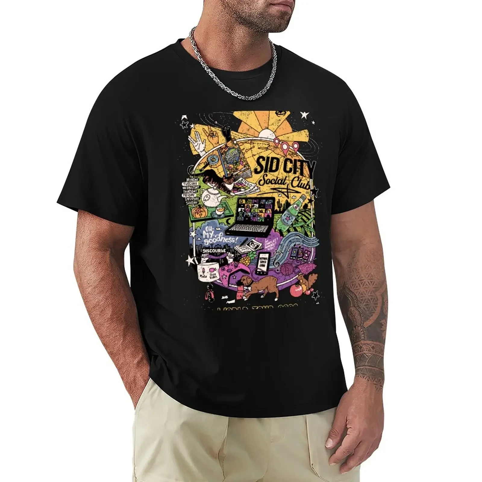

Sid City Social Club World Tour 2020 (DISTRESSED) T-Shirt anime clothes oversized t shirts for men
