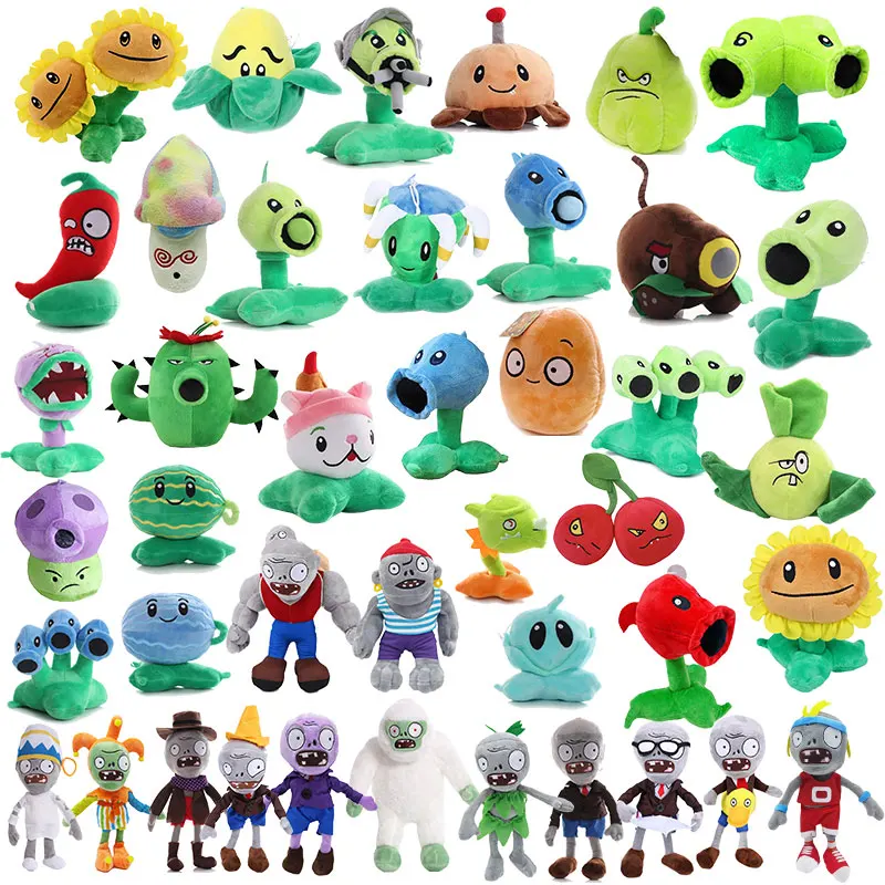Plush Toy Plants Vs Zombies Stuffed Toys Sunflower Peashooter Cherry Bomb Potato Mine Chomper Gargantuar Zombie Yeti Plush Doll Kids Gifts