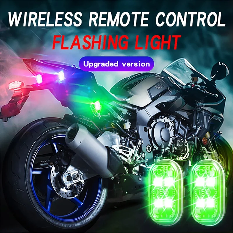 New Wireless LED Strobe Lights Car Decor Atmosphere Light, 8 Colors Rechargeable Led Lights Anti-Collision LED Warning Light