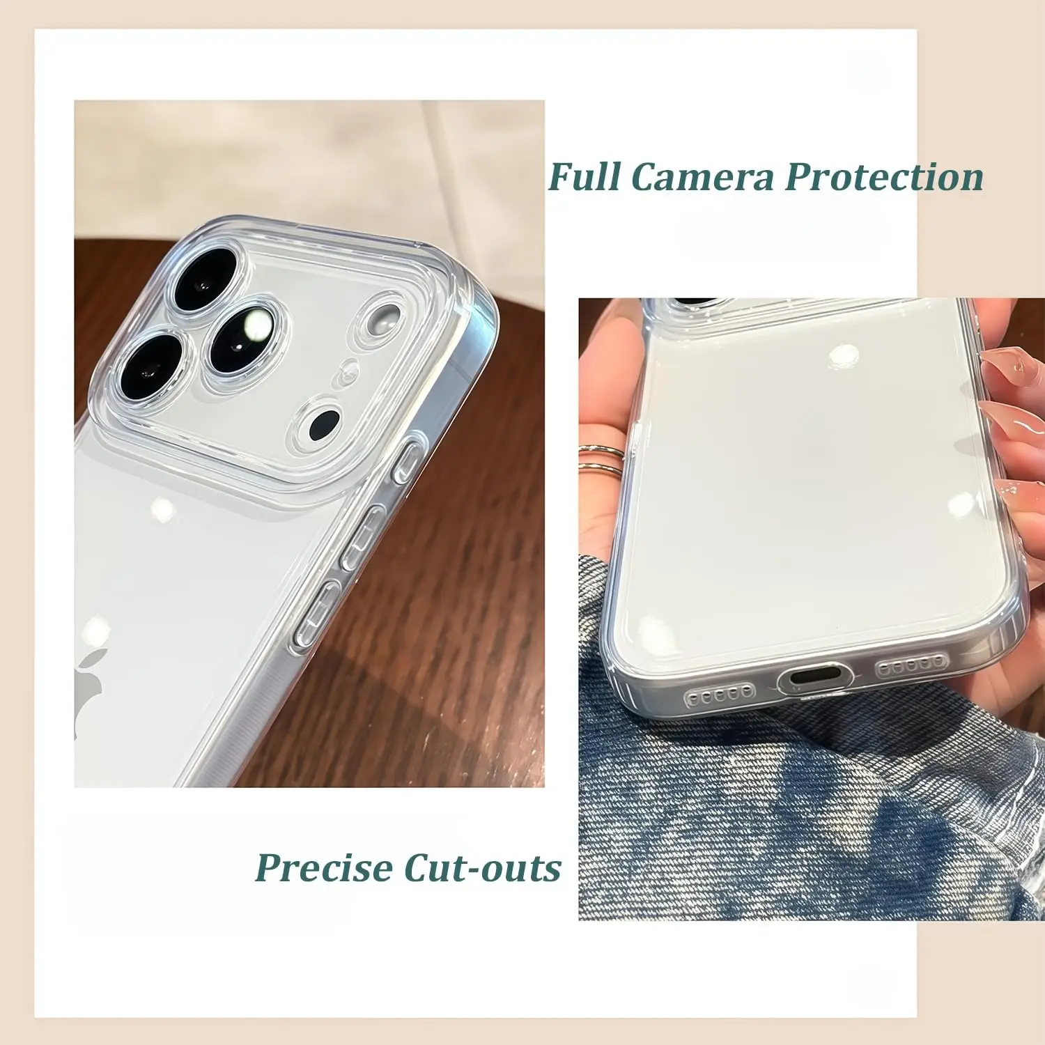 Shockproof Translucent Back Cover with Wrist Strap and Adjustable Hand Grip Loop
