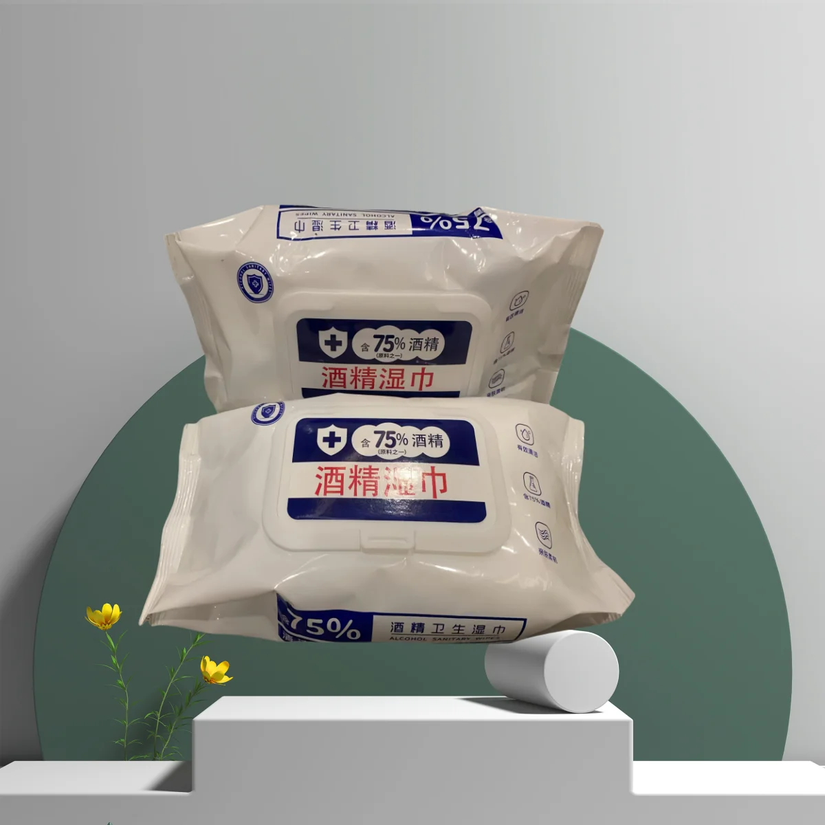 75% alcohol wet wipes 80 pieces individually packaged, disposable sanitary cleaning and disinfection wet wipes