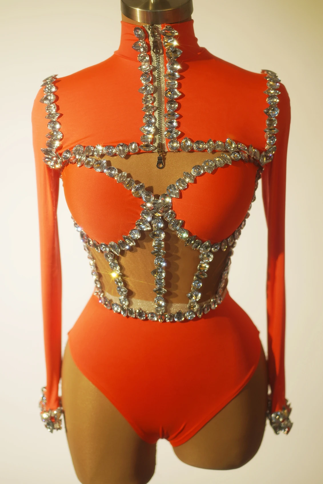 SparklyDiamondsBodysuitforWomenSexyPerformanceDanceCostume