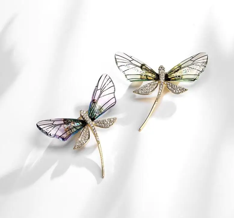 Rhinestone Dragonfly Brooches For Women Elegant Temperament Insect