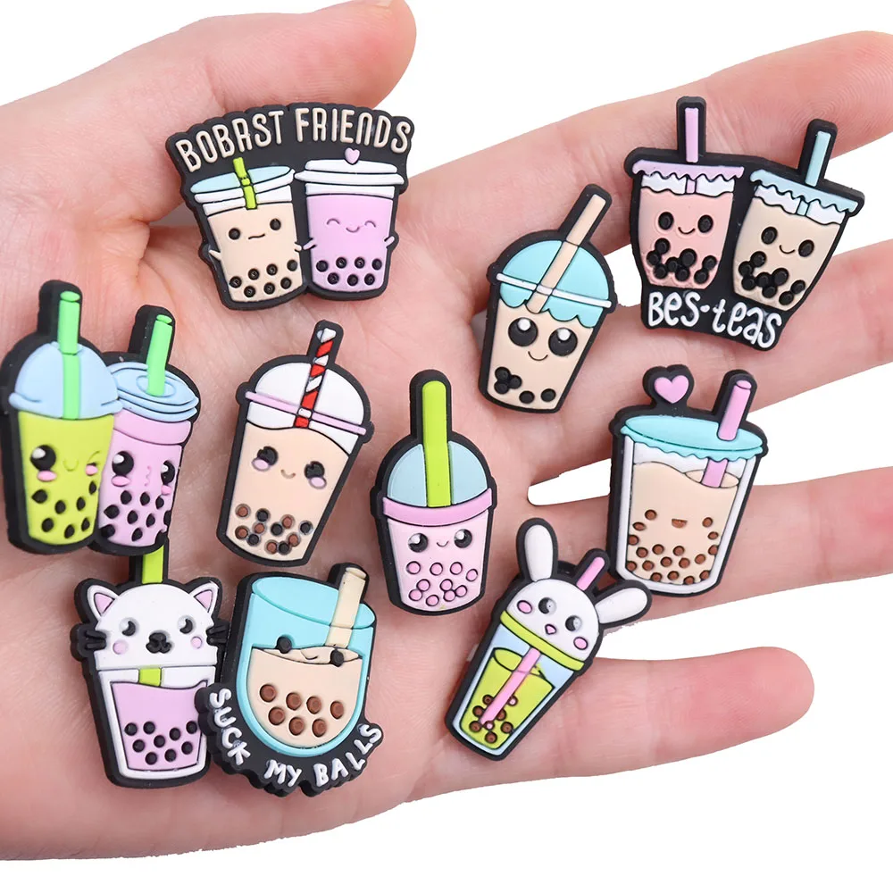 Kawaii Bubba Drink Croc Shoe Charms Set of 5