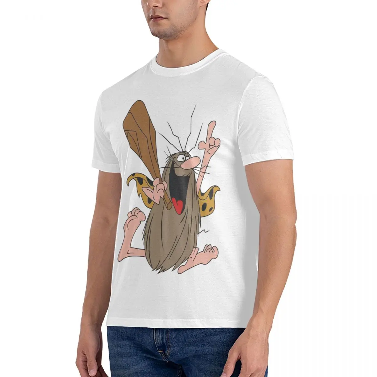 T-shirt da uomo in cotone con stampa captain caveman_voghion.com