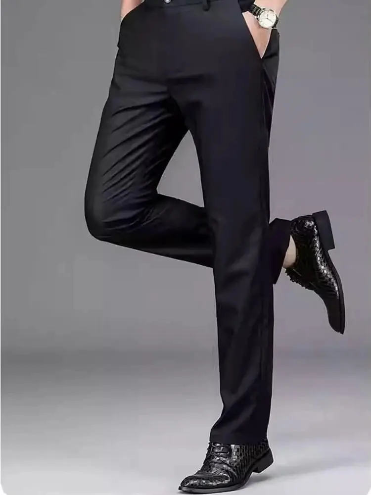 Male Smart Casual Pants Stretchy Sports Men's Fast Dry Trousers Spring Autumn Full Length Straight Office Black Navy Work Pants 19 Male Smart Casual Pants Stretchy Sports Men's Fast Dry Trousers Spring Autumn Full Length Straight Office Black Navy Work Pants