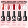 COSCELIA 40PCS Gel Nail Polish 7ML Art Salon Set with Lamp Base Matte Glossy Glitter Top Coat Manicure Tool for Women Nail Gifts 5
