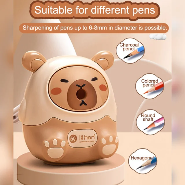 Pencil Sharpener  Creative Capybara Kawaii Stationery Office School Supplies Korean Stationery 80*80*100mm 3