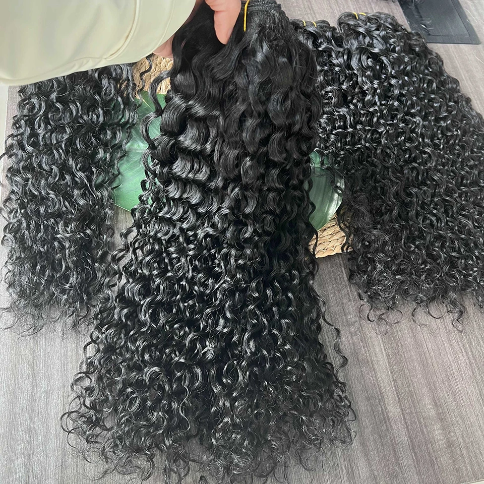 Water Wave Bundles Natural Black Brazilian Virgin Human Hair Extensions Water Wave Wavy Wet 1/3/4 Bundles Double Weft for Women 5