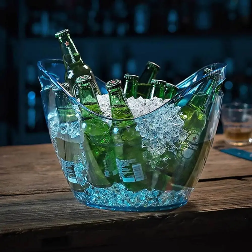 4/8/12L Transparent Ice Bucket Acrylic Anti-fall Champagne Bottles Ice Cooler Large Capacity Drinks Cooling Container Gift