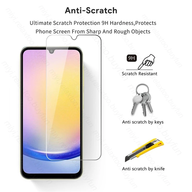 3PCS Full Protective Glass Case for Samsung Galaxy A25 5G Phone Screen Protector Cover phone case phone protector cover screen protector tempered glass