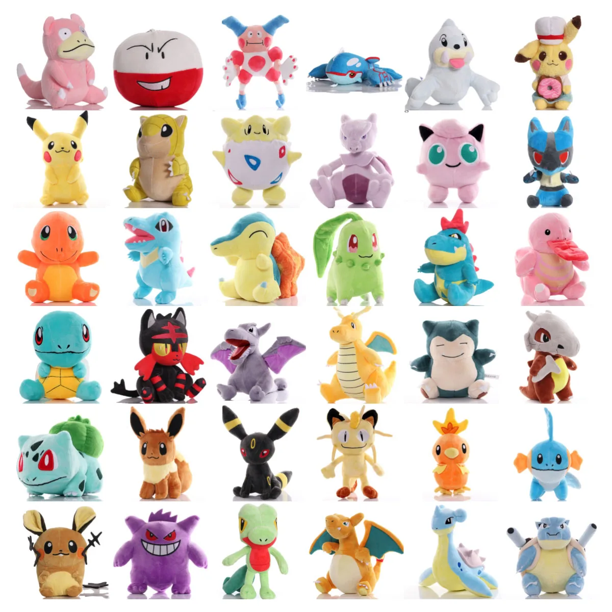 

Pikachu Plush Toys Pokemon Peluche Snorlax Mewtwo Charmander Squirtle Bulbasaur Lucario Gengar Eevee Kawaii Toys Doll Xmas Gifts