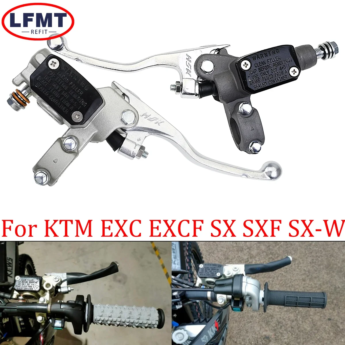 Maître-cylindre De Frein Droit Et Levier Pour KTM/Husqvarna/GasGas - Alliage Aluminium 22mm - Piston 11.5mm - Couleur Gris