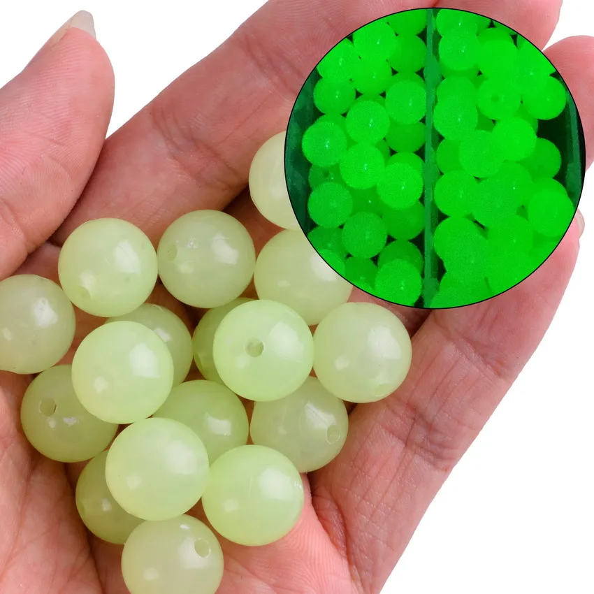 100pcs/lot Round Acrylic Luminous Beads Glow In The Dark for Jewelry