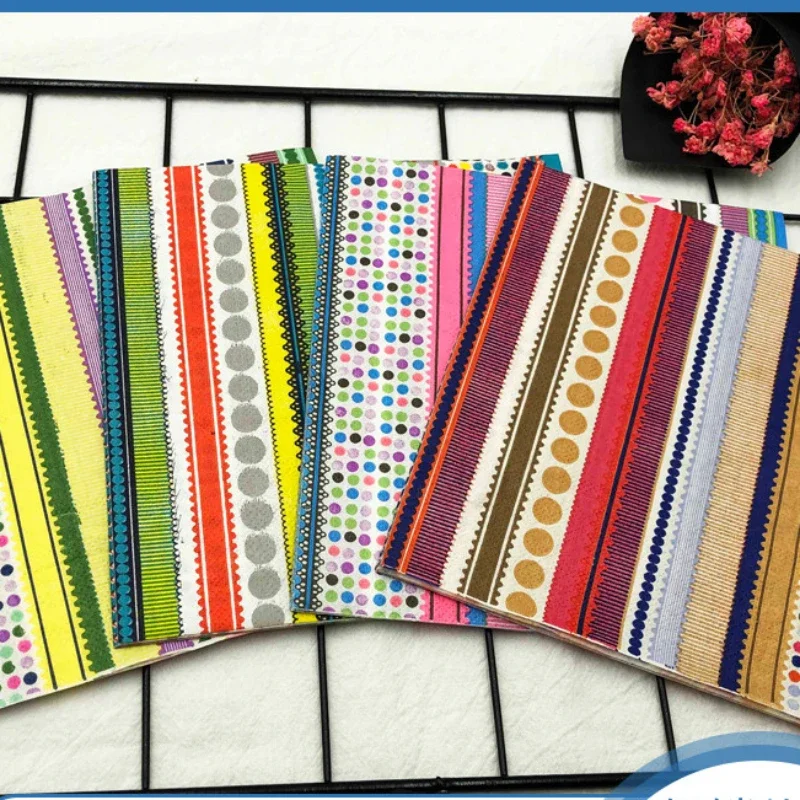 Striped Polka Dot Colourful Printed Napkins 20pcs/Pac paper napkins disposable paper placemats tissue paper decoration