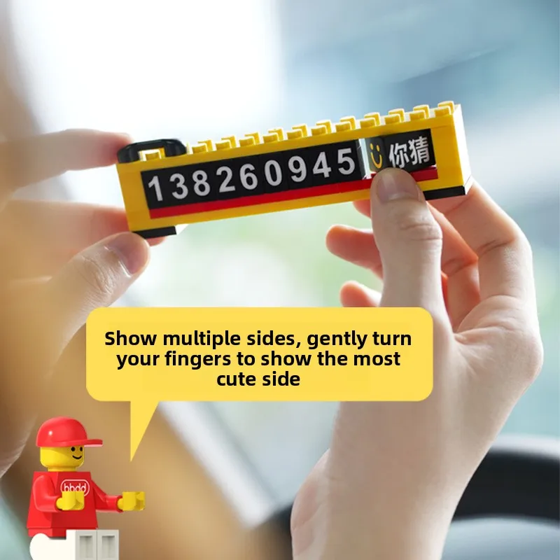 Modular Car Parking Number Plate with Concealable Phone Sign & DIY Decor Ornament