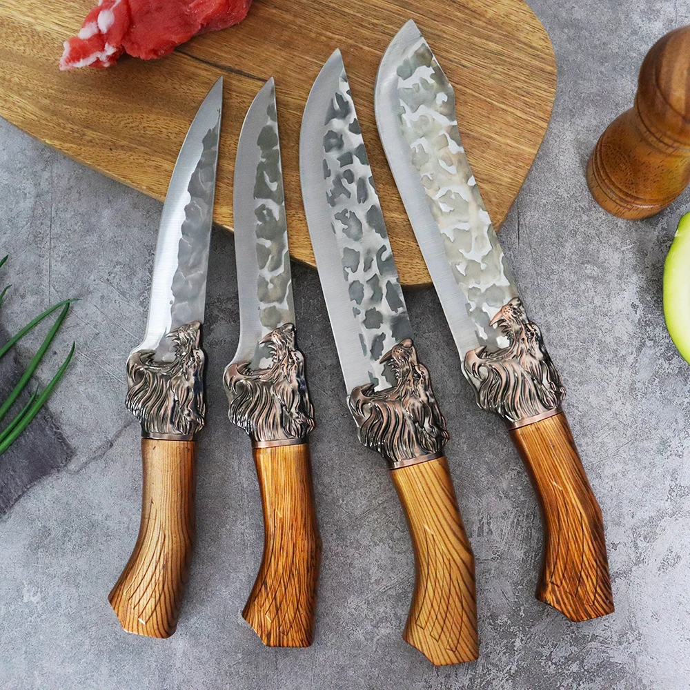 17pcs Stainless Steel Knife Set Butcher Kitchen Knife Fish