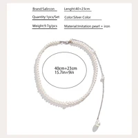 Collier ras du cou Vintage élégant en perles simulées pour femmes, longue chaîne avec pompon, pendentif, bijoux de mariage, chaîne de poitrine pour Bikini 6