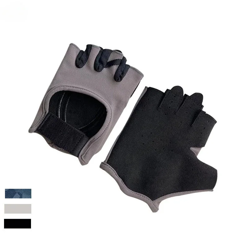 LO Fitness Half Finger Gloves Summer Yoga Gloves Men and Women Riding Anti slip, Anti cocoon Wear resistant Breathable Gloves