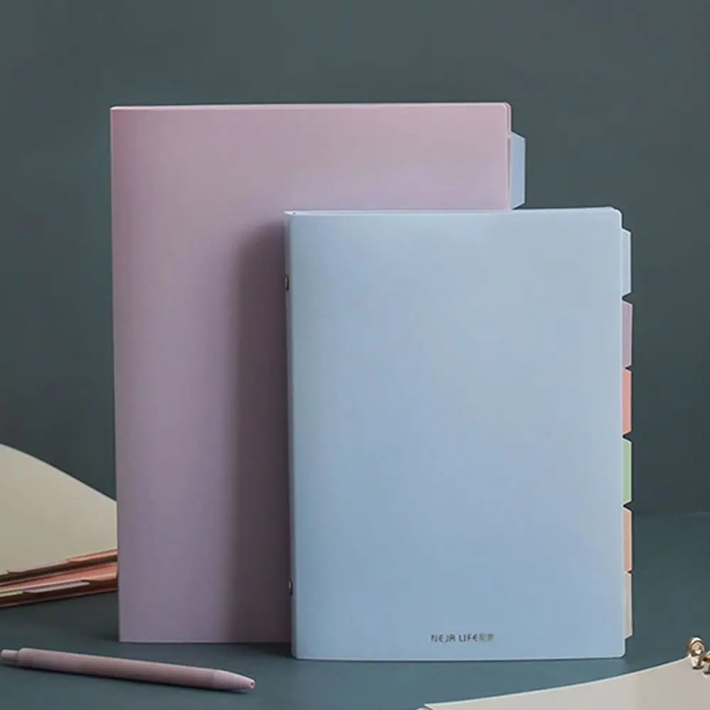 Colorful Refillable Binder Notebook with Pastel Dividers - Soft Cover Student Stationery