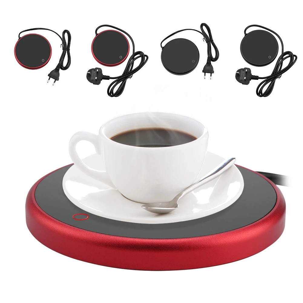 15w Electric Powered Cup Warmer Heater Pad 220v Hot Plate Coffee Tea Milk Mug Red/black Uk/eu