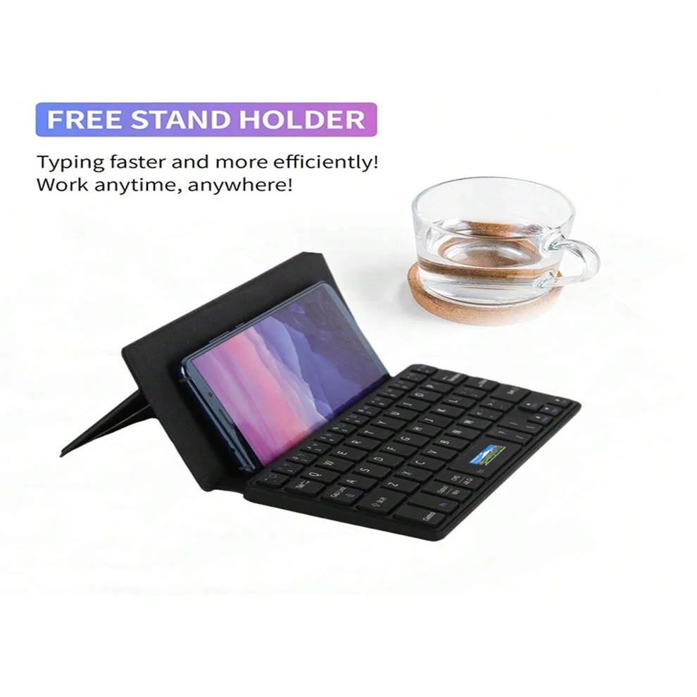 Mechanical Keyboard Wireless Mechanical Keyboard Bluetooth Keyboard JOMAA Folding Phone Keyboard,Portable Rechargeable Keyboard Foldable Bluetooth Wireless Keyboard with Stand Holder