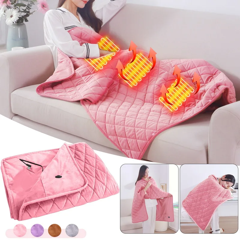 Portable Heated Blanket USB Electric Heating Shawl Blanket 3-speed  Adjustable Warming Cushion Household Winter Warm Pad supplies - AliExpress